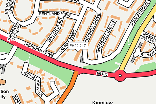 EH22 2LG map - OS OpenMap – Local (Ordnance Survey)