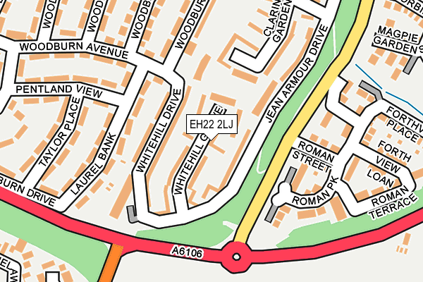 EH22 2LJ map - OS OpenMap – Local (Ordnance Survey)