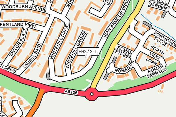 EH22 2LL map - OS OpenMap – Local (Ordnance Survey)