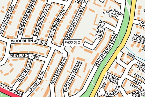 EH22 2LQ map - OS OpenMap – Local (Ordnance Survey)