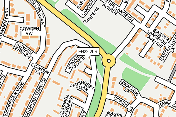 EH22 2LR map - OS OpenMap – Local (Ordnance Survey)