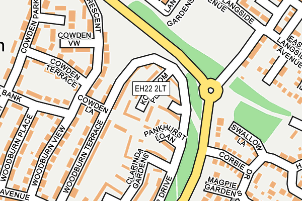 EH22 2LT map - OS OpenMap – Local (Ordnance Survey)