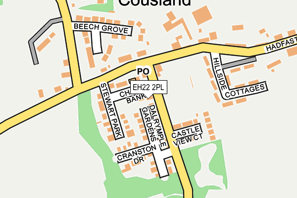 EH22 2PL map - OS OpenMap – Local (Ordnance Survey)