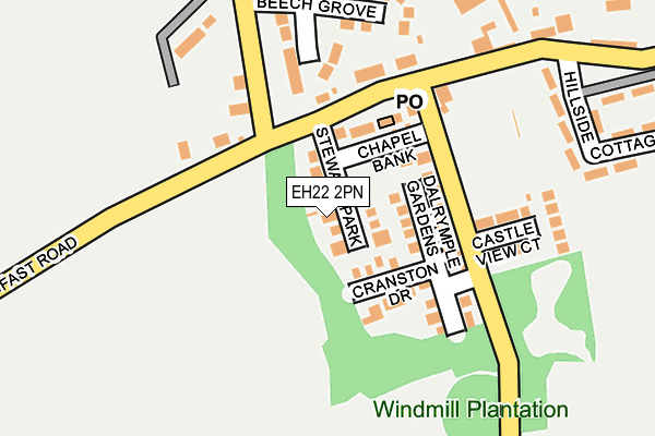 EH22 2PN map - OS OpenMap – Local (Ordnance Survey)