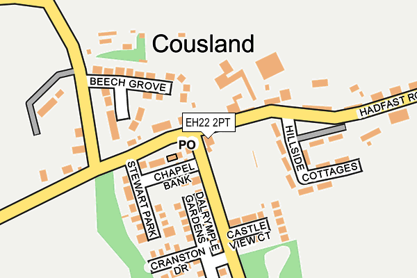 EH22 2PT map - OS OpenMap – Local (Ordnance Survey)