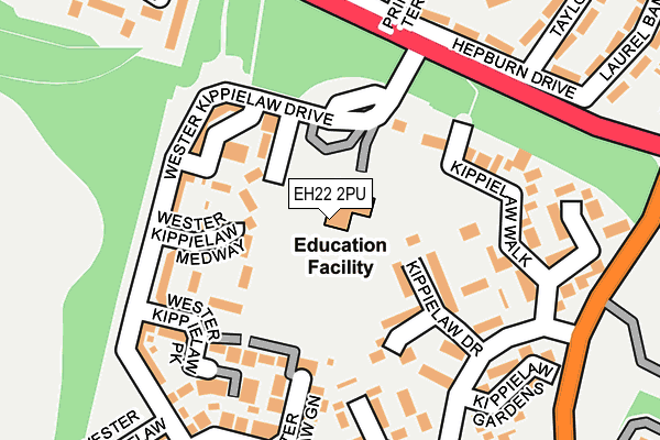 EH22 2PU map - OS OpenMap – Local (Ordnance Survey)