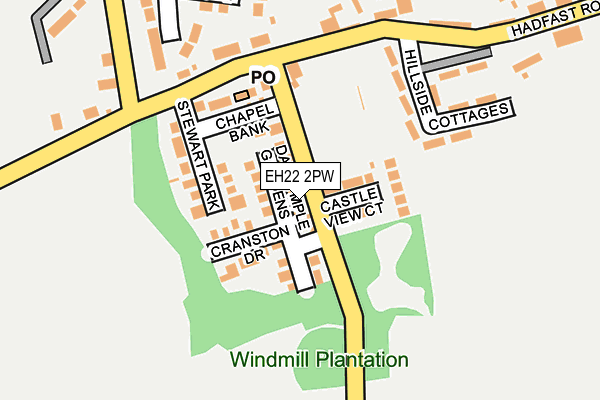 EH22 2PW map - OS OpenMap – Local (Ordnance Survey)