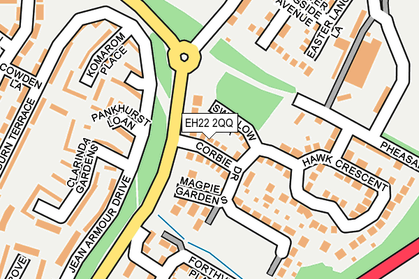 EH22 2QQ map - OS OpenMap – Local (Ordnance Survey)