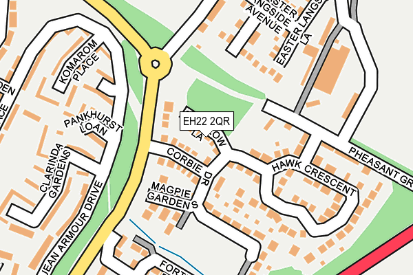 EH22 2QR map - OS OpenMap – Local (Ordnance Survey)