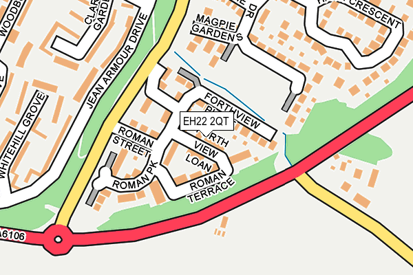 EH22 2QT map - OS OpenMap – Local (Ordnance Survey)