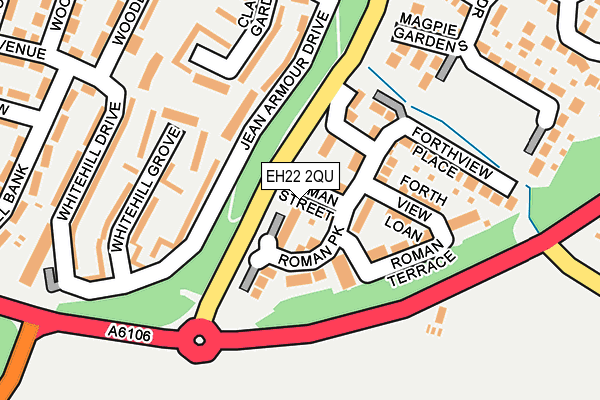 EH22 2QU map - OS OpenMap – Local (Ordnance Survey)