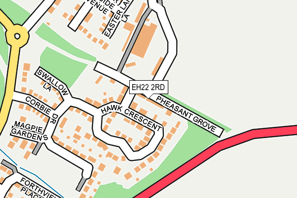 EH22 2RD map - OS OpenMap – Local (Ordnance Survey)