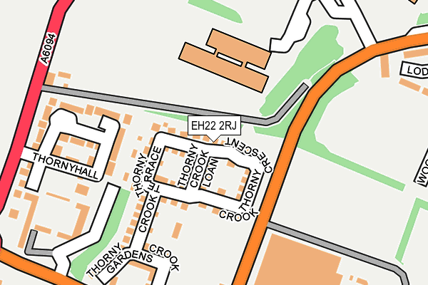 EH22 2RJ map - OS OpenMap – Local (Ordnance Survey)