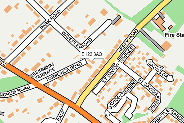 EH22 3AQ map - OS OpenMap – Local (Ordnance Survey)