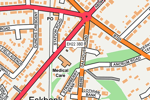 EH22 3BD map - OS OpenMap – Local (Ordnance Survey)