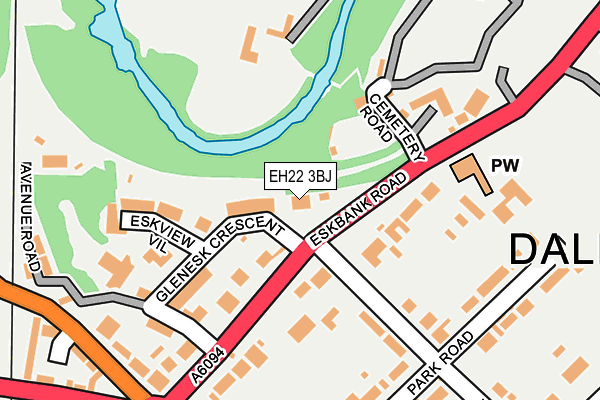 EH22 3BJ map - OS OpenMap – Local (Ordnance Survey)