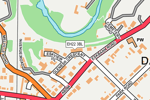 EH22 3BL map - OS OpenMap – Local (Ordnance Survey)
