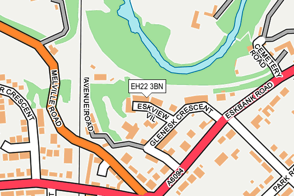 EH22 3BN map - OS OpenMap – Local (Ordnance Survey)