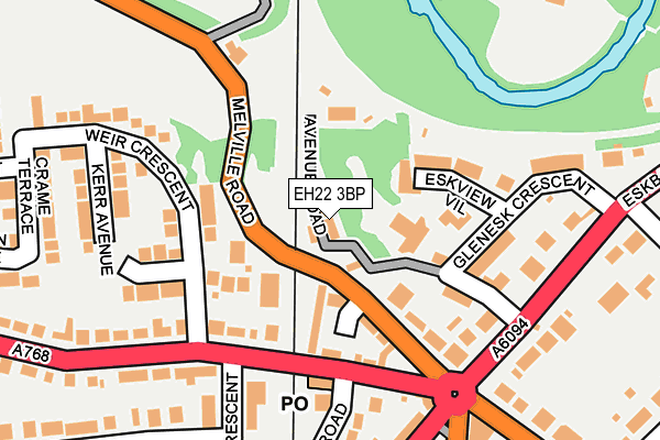EH22 3BP map - OS OpenMap – Local (Ordnance Survey)