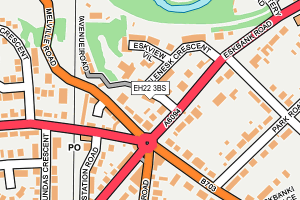 EH22 3BS map - OS OpenMap – Local (Ordnance Survey)