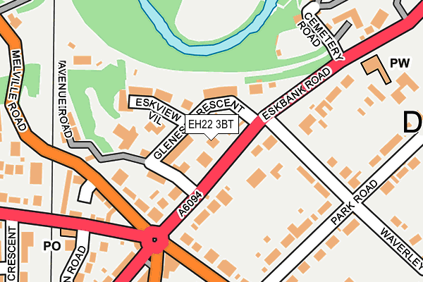 EH22 3BT map - OS OpenMap – Local (Ordnance Survey)
