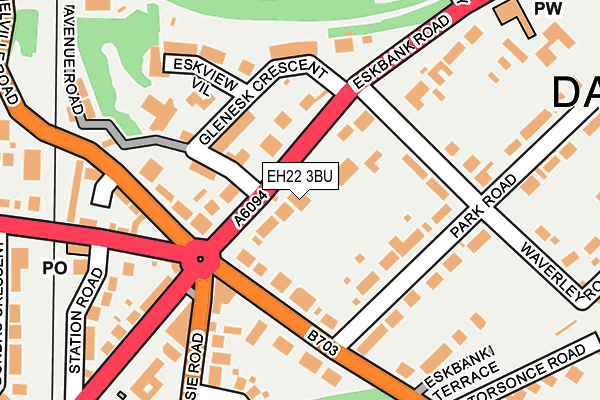 EH22 3BU map - OS OpenMap – Local (Ordnance Survey)