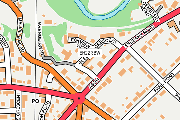 EH22 3BW map - OS OpenMap – Local (Ordnance Survey)