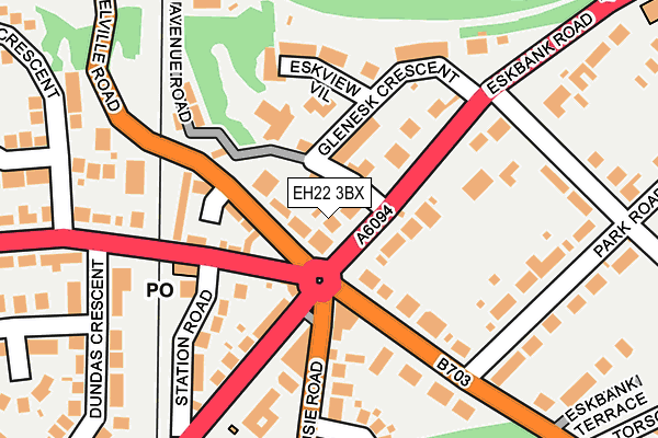 EH22 3BX map - OS OpenMap – Local (Ordnance Survey)