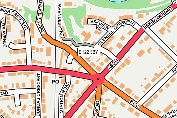 EH22 3BY map - OS OpenMap – Local (Ordnance Survey)
