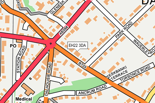 EH22 3DA map - OS OpenMap – Local (Ordnance Survey)