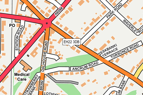 EH22 3DB map - OS OpenMap – Local (Ordnance Survey)