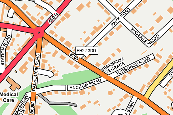 EH22 3DD map - OS OpenMap – Local (Ordnance Survey)