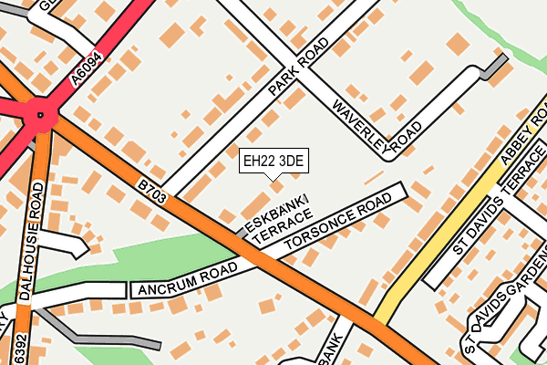 EH22 3DE map - OS OpenMap – Local (Ordnance Survey)