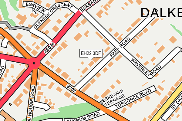 EH22 3DF map - OS OpenMap – Local (Ordnance Survey)