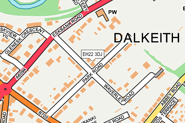 EH22 3DJ map - OS OpenMap – Local (Ordnance Survey)