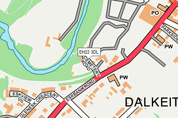 EH22 3DL map - OS OpenMap – Local (Ordnance Survey)