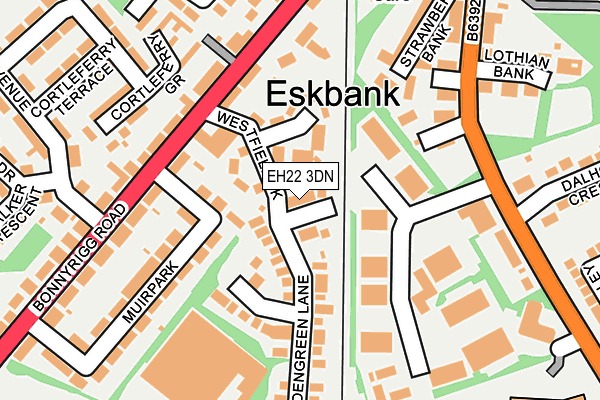 EH22 3DN map - OS OpenMap – Local (Ordnance Survey)