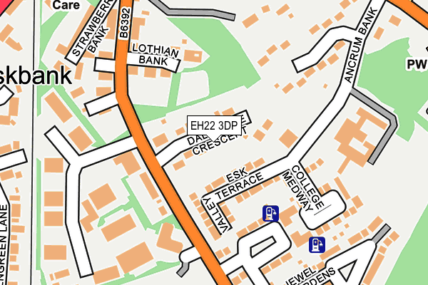 EH22 3DP map - OS OpenMap – Local (Ordnance Survey)