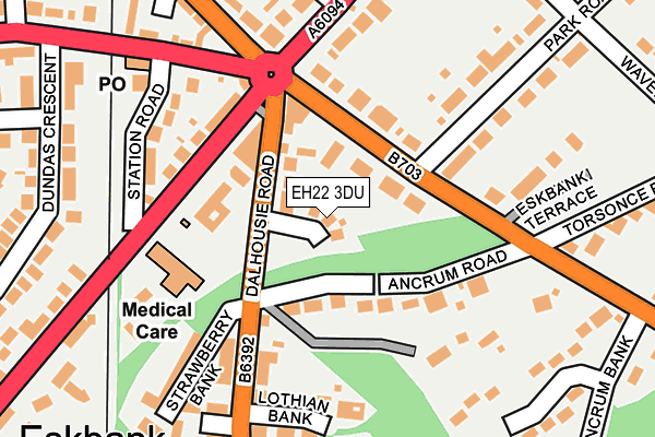 EH22 3DU map - OS OpenMap – Local (Ordnance Survey)