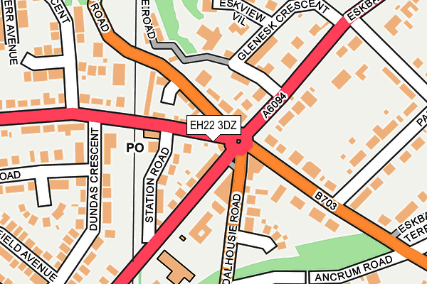 EH22 3DZ map - OS OpenMap – Local (Ordnance Survey)