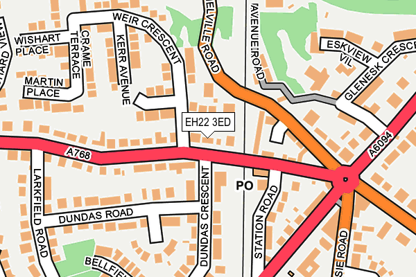 EH22 3ED map - OS OpenMap – Local (Ordnance Survey)