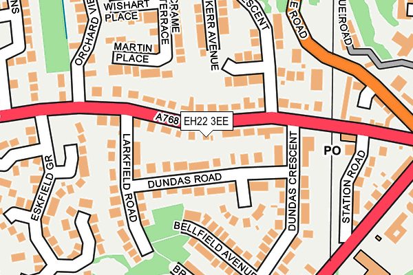 EH22 3EE map - OS OpenMap – Local (Ordnance Survey)