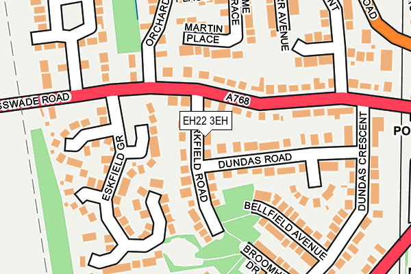 EH22 3EH map - OS OpenMap – Local (Ordnance Survey)