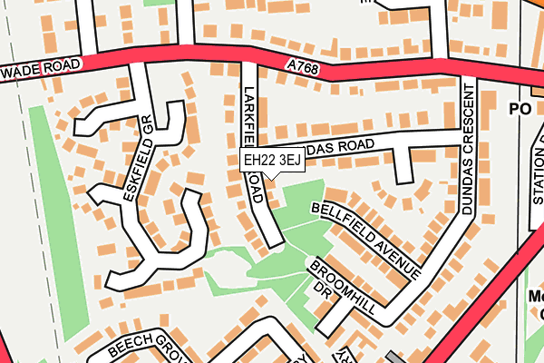 EH22 3EJ map - OS OpenMap – Local (Ordnance Survey)