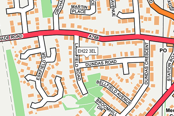 EH22 3EL map - OS OpenMap – Local (Ordnance Survey)