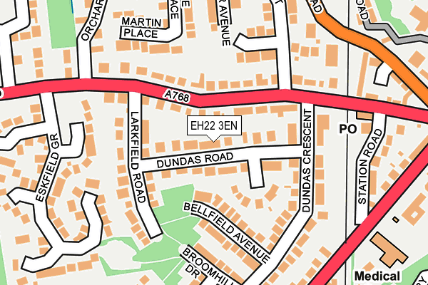 EH22 3EN map - OS OpenMap – Local (Ordnance Survey)