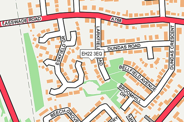 EH22 3EQ map - OS OpenMap – Local (Ordnance Survey)