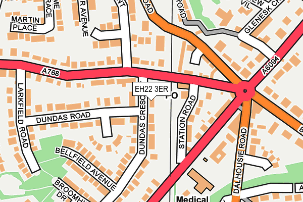 EH22 3ER map - OS OpenMap – Local (Ordnance Survey)