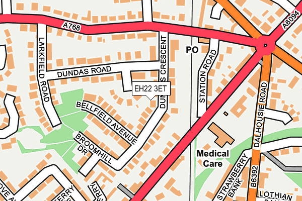 EH22 3ET map - OS OpenMap – Local (Ordnance Survey)