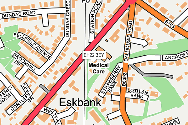 EH22 3EY map - OS OpenMap – Local (Ordnance Survey)